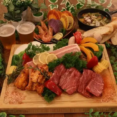 10時の部:【BBQ MENU】海鮮もお肉も贅沢!≪プレミアムプラン≫⇒お一人様8200円(税込)~