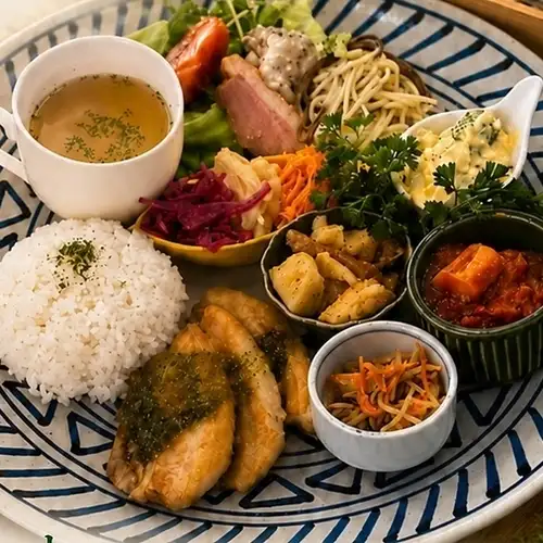 森のごちそうプレート -10種の森デリと選べるメインを楽しむごちそうランチ-