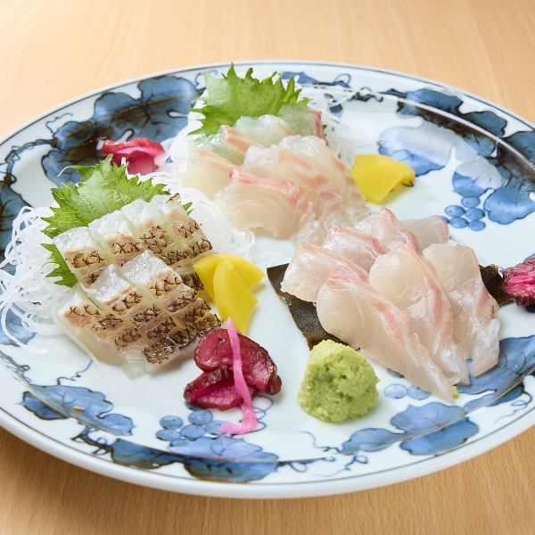 【極上の鮮度】真鯛のお造り3種盛り合わせ◆旬の味覚