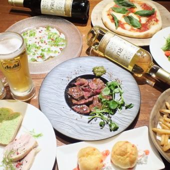 [Lento Platinum] 2 hours of all-you-can-drink, 8 dishes including seasonal ingredients and exquisite meat dishes, 6,500 yen