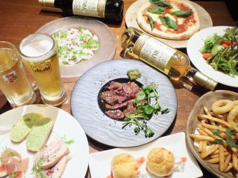 [Lento Platinum] 2 hours of all-you-can-drink, 8 dishes including seasonal ingredients and exquisite meat dishes, 6,500 yen