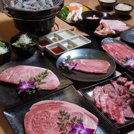 Enjoy shabu-shabu and grilled meat to your heart's content★Course from 4,880 yen