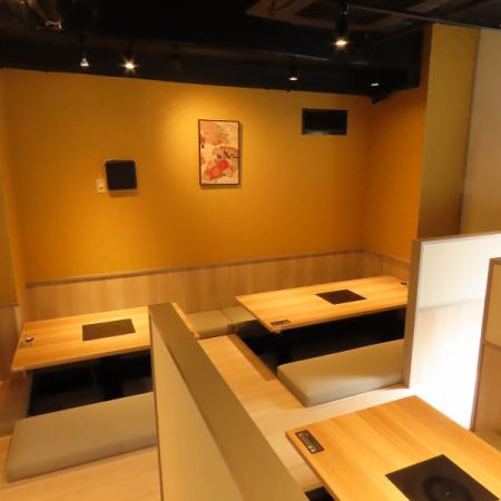 Calm space with sunken kotatsu seating for all seats ◎ Now accepting reservations for group banquets ★