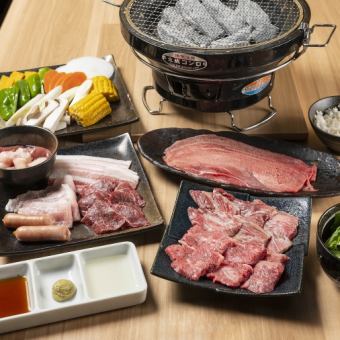 【牛舌和和牛排骨自助餐！】烤肉 - 竹 - 套餐