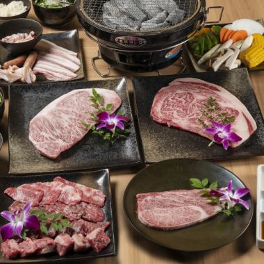 All-you-can-eat Wagyu beef sirloin and large rib roast! Yakiniku - Matsu - All-you-can-eat course