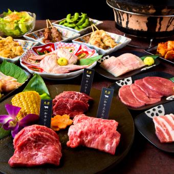 [All-you-can-eat beef tongue and Wagyu beef ribs!] Yakiniku-Take-Course