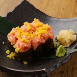 Fatty takoyaki sushi