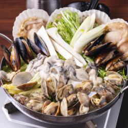 海鮮火鍋 *牡蠣、貽貝、蛤蜊、扇貝（兩人份）