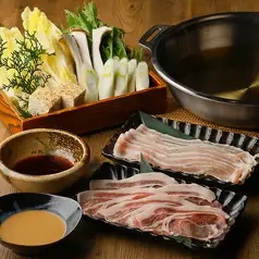 平日【月～木】限定☆飲み方付 国産豚しゃぶしゃぶ食べ放題 サイドメニュー充実 (全32種) 4480円