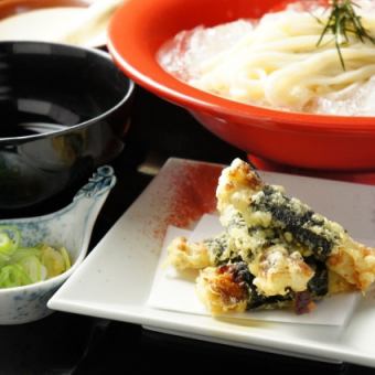 Grilled Chikuwa Isobe Deep-fried Zaru Udon