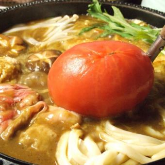 【番茄起司咖哩火鍋套餐】僅菜色6道菜5,500日圓（含稅）