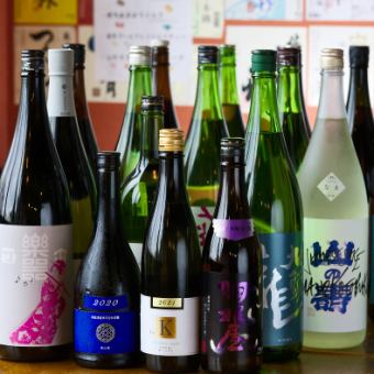 地酒飲み比べて日本酒をもっと楽しもう！　地酒１０種類以上飲み放題！　料理はお好きなものを♪