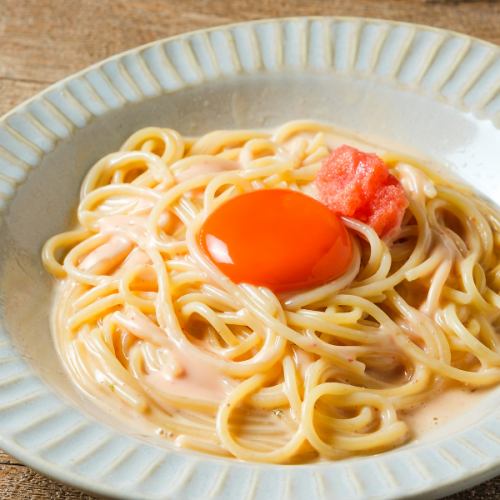 カルボナーラ風明太クリームの和パスタ