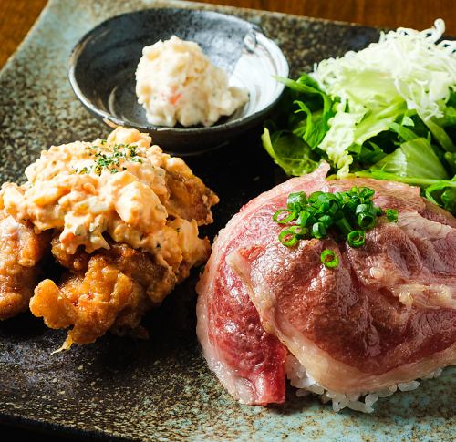 炙り和牛重＆チキン南蛮定食