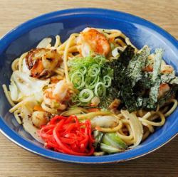 Salt-fried seafood noodles