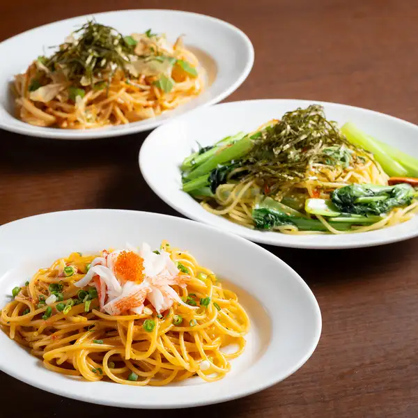 濃厚クリーム・和風ペペロンチーノなど人気パスタ各種