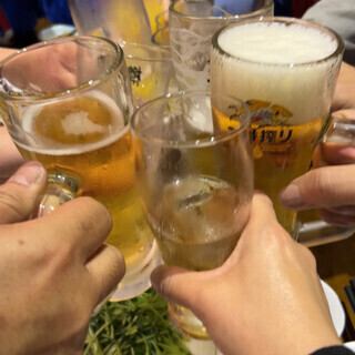 【生ビール付き】２時間飲み放題単品飲み放題！※現金の場合：1,580円