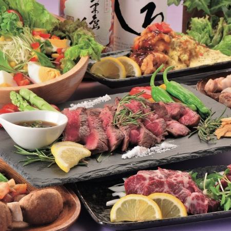 [Luxurious banquet plan] Carefully selected by the owner! 9 dishes including horse sashimi and wagyu steak + 120 minutes of all-you-can-drink → 5,000 yen