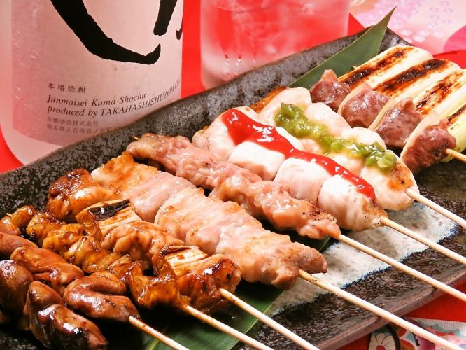 Satisfying and filling! Charcoal grilled yakitori platter & all-you-can-eat motsunabe course!! (120 minutes of all-you-can-drink included) → 6,000 yen