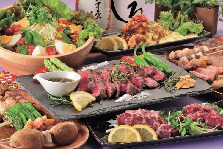 Horse sashimi! Homemade roast beef! Charcoal grilled beef tongue! 10 luxurious dishes including this + 120-minute all-you-can-drink course → 6,000 yen