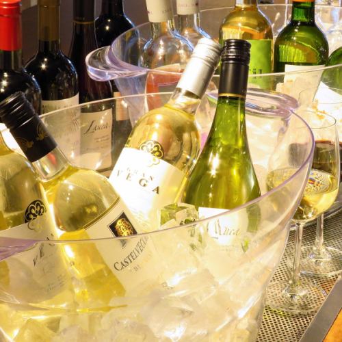 コース以外も注文OK♪Wineビュッフェも楽しめる120分フリードリンク2000円⇒1500円