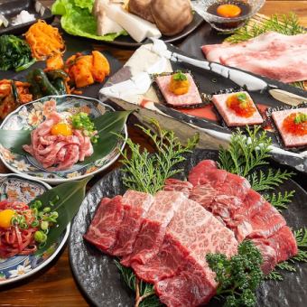 [All-you-can-eat and drink for 120 minutes] Premium course including domestic beef and meat sushi [110 varieties] [6,500 yen]