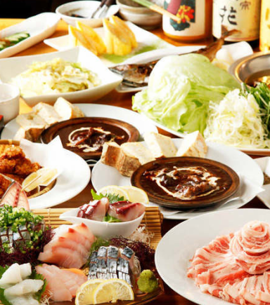 【食べつくしコース】2時間飲み放題+ボリュームたっぷりの肉盛り等　全7品→5200円