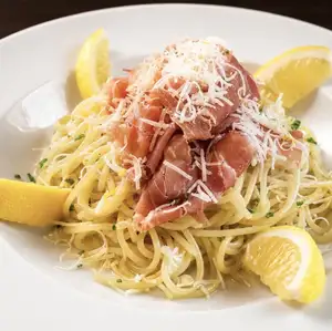 生ハムとレモンの冷製パスタ