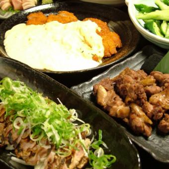８名以上で幹事１名無料！【120分飲み放題付き】全９品　ぢどり亭コース　4180円