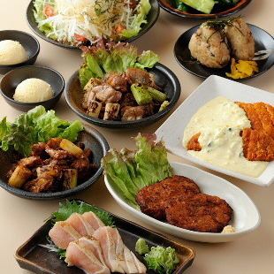 【90分飲み放題付き】全９品　ぢどり亭コース　3800円！！