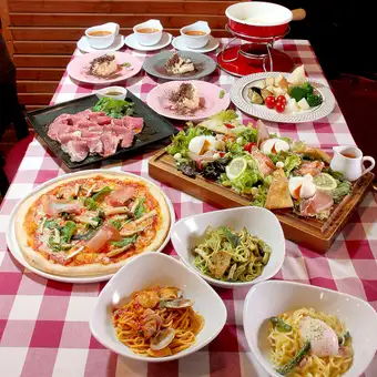 【ディナー】ヴォーノコース☆サラダ,生パスタ,肉料理+デザート※前日12時迄電話予約必須