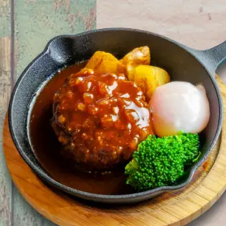 デミグラスハンバーグ(温泉卵付)　130g