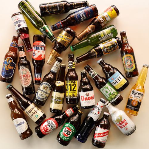 食べ飲み放題にプラス料金でクラフトビール4種や輸入ビール27種が飲み放題に追加できます。