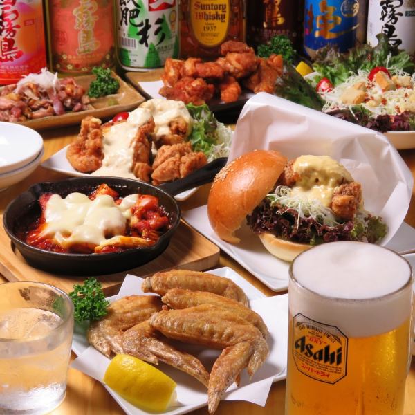 【120分飲み放題付4000円】手羽先コース8品☆仕事や日々の疲れを吹っ飛ばそう♪