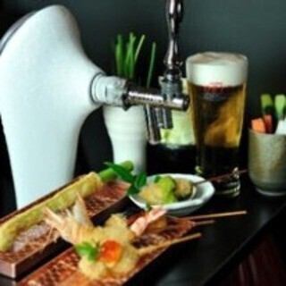 【飲み放題付】串揚げと鉄板串焼きの特別コース！接待などにぴったり13品フルコース