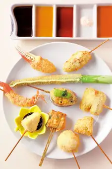 ≪C Lunch≫ [Continuing a 65-year tradition] Includes a glass of champagne for a toast! Our most popular abalone skewer! Luxurious and seasonal deep-fried skewers.