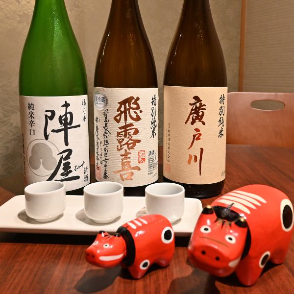 福島の地酒を豊富にご用意！！初心者にも飲みやすくフルーティーなものから辛口好きな方、日本酒好きの定番のたまらないものまで種類が盛り沢山です