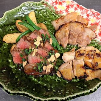 個室で◎福島肉三昧地物宴会【馬刺/福島牛/エゴマ豚/伊達鶏全11品】2H飲放題◎6000⇒5,000税込