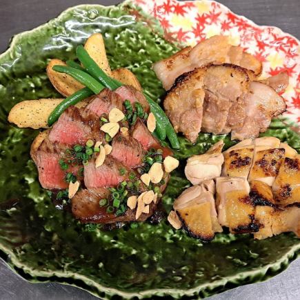 개인실에서 ◎후쿠시마 고기 삼매지물 연회【마자/후쿠시마규/에고마 돼지/다테 닭 전 11품】2H 음료 뷔페◎6000⇒5,000세금 포함