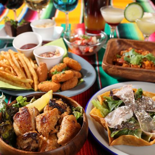 [All-you-can-drink course] 6 dishes in total, Mexican taco rice, etc. 2 hours of all-you-can-drink included. Use coupon to save from 4980 yen to 4480 yen