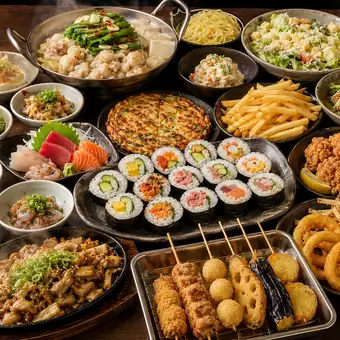 【日～木、祝限定】無制限食べ飲み放題で名物串カツやアテ巻き海鮮メニューが5000円→4500円♪