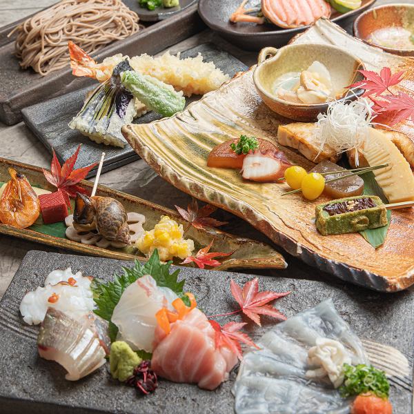 【各種宴会に◎】接待や記念日にもおすすめ！季節の味覚を余すことなく堪能できる『花コース』