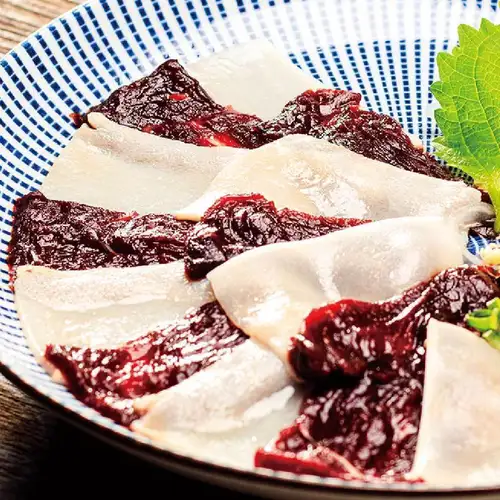 Whale red and white sashimi