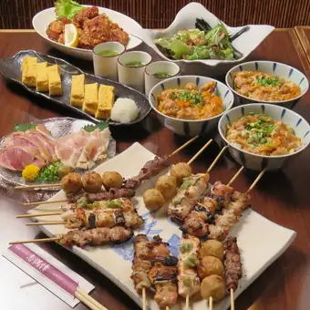 【鸡肉】岛津鸡肉料理套餐☆ 5道菜，含2小时畅饮 / 4500日元
