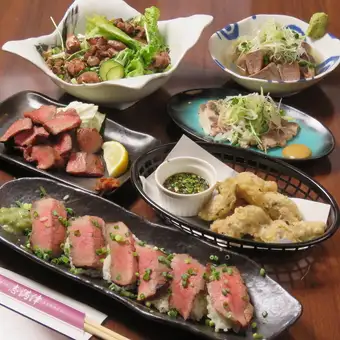 【牛肉】岛津牛肉套餐☆ 6道菜，含2小时畅饮 / 6000日元