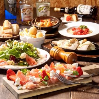 <120 minutes all-you-can-drink included> Most popular among women ★ Rich cheese, seafood and meat ♪ =SAKURA= Course 4300 yen (tax included)!
