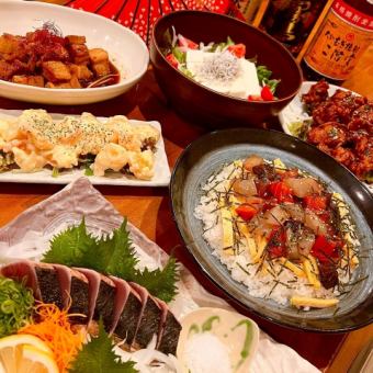 【年末/新年派對套餐】2種刺身,8道菜(含海鮮散壽司),120分鐘暢飲,僅需6000日元 *可提供最多140人的私人包間宴會