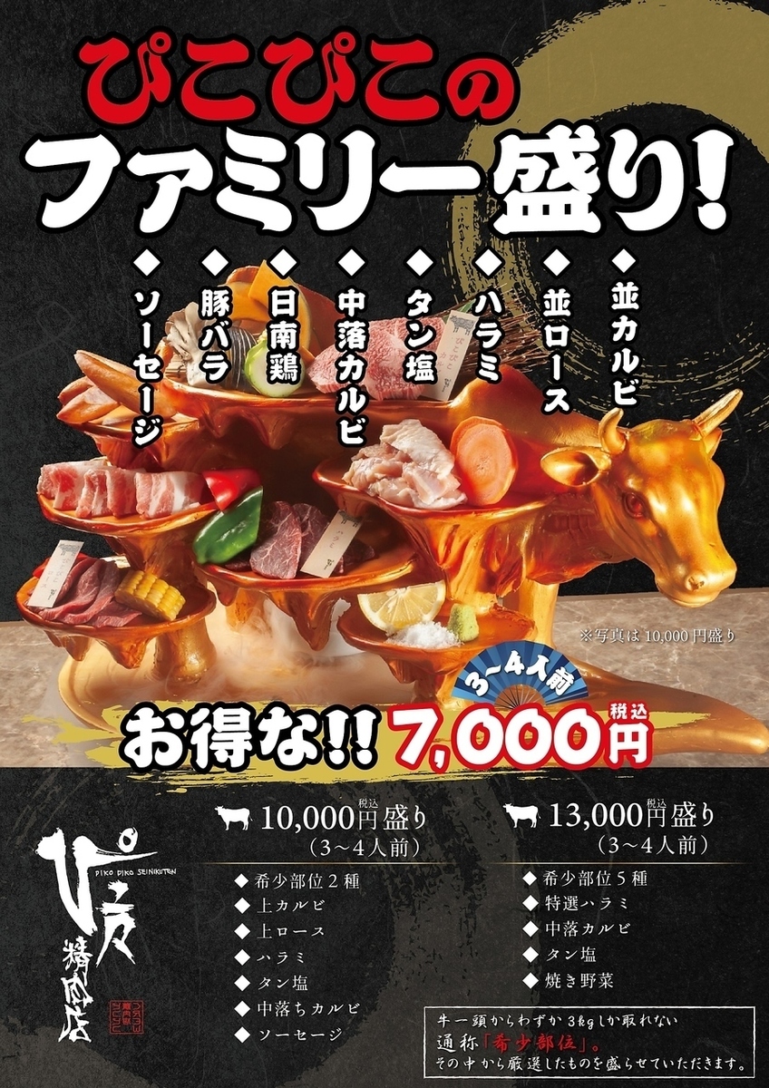 毎週10円値下げ・ぴぴこ ぴこぴこのファミリー盛り♪10000円 | ぴこぴこ精肉店 春日