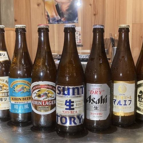 圧巻の瓶ビール！常時8種を冷やしてお待ちしております!