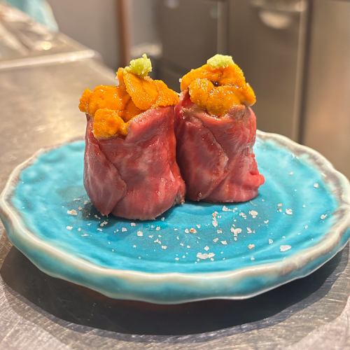 山城牛肉海胆寿司（2件）